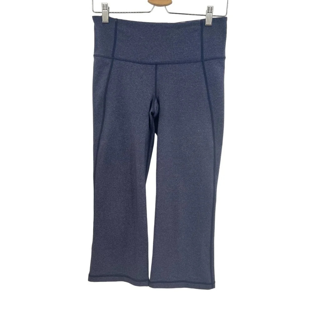 Lululemon Gather & Crow Crop Heathered Deep Indigo Blue Size 6